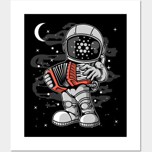 Astronaut Accordion Cardano ADA Coin To The Moon Crypto Token Cryptocurrency Blockchain Wallet Birthday Gift For Men Women Kids Posters and Art